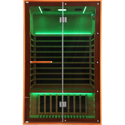 2-Person Home Infrared Sauna | Canadian Hemlock Wood | Carbon Heating Panels