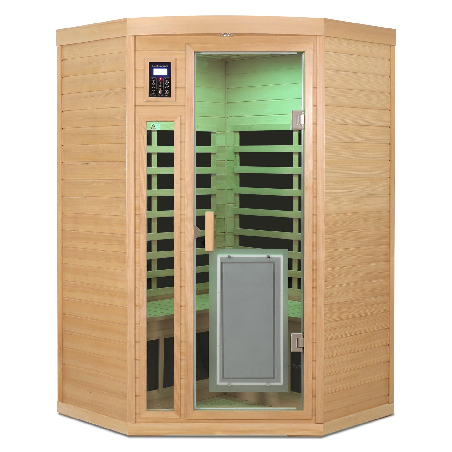 Low EMF Hemlock Wood Far-Infrared Indoor Two Person Sauna Room