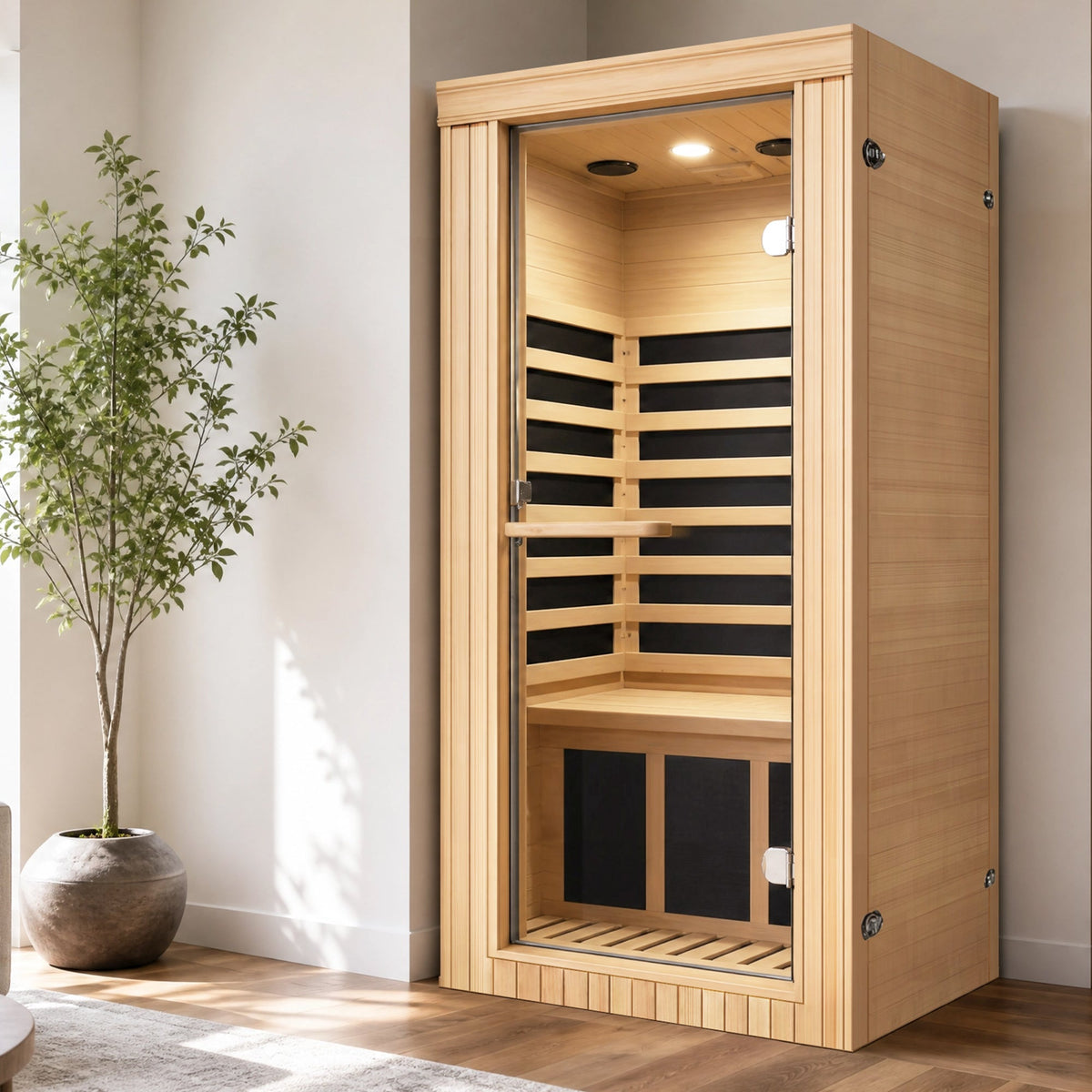 Canadian Hemlock Single-Person Far Infrared Sauna, 1020W