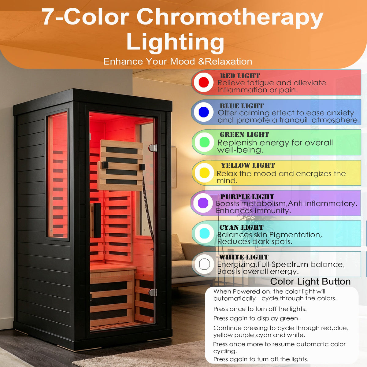 One- to Two-Person Far Infrared Sauna