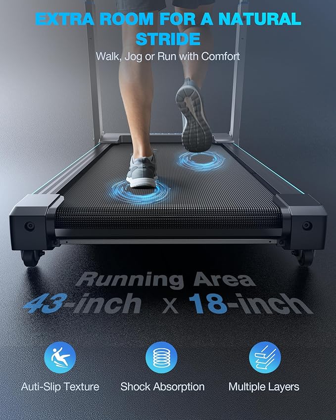 WELLFIT Folding Treadmill with Auto Incline & Adjustable Handlebar