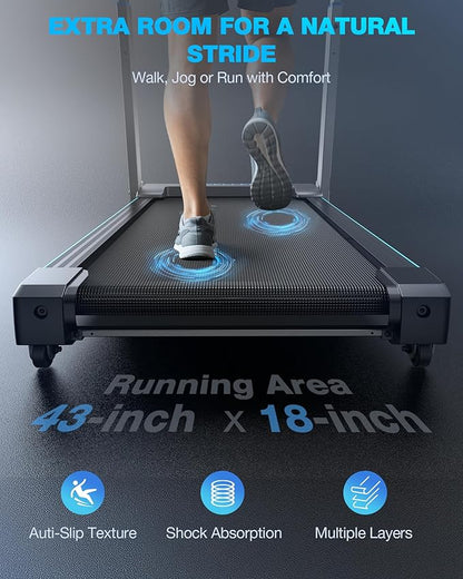 WELLFIT Folding Treadmill with Auto Incline & Adjustable Handlebar
