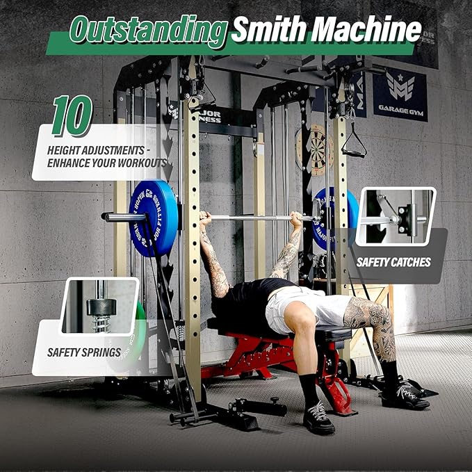 MAJOR FITNESS B52 Smith Machine Home Gym with Dual Pulleys