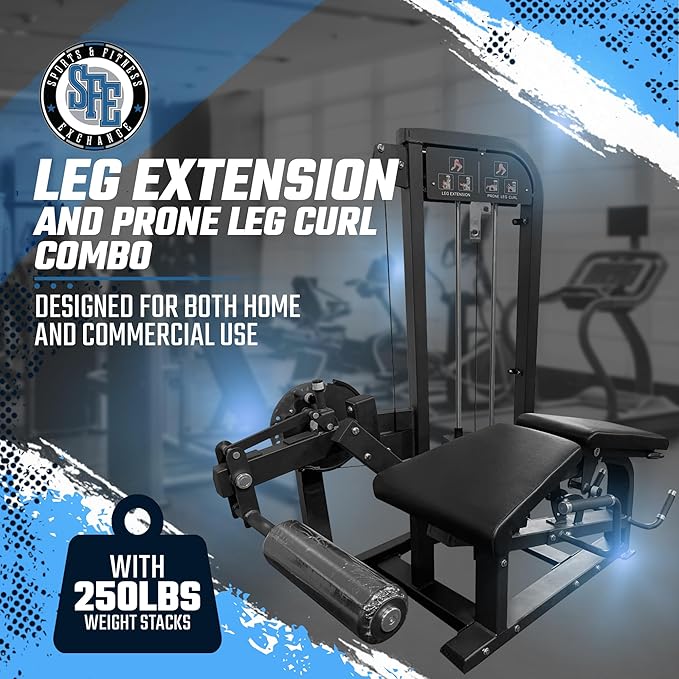 SFE Leg Extension & Prone Leg Curl Machine | 250 lb Stack