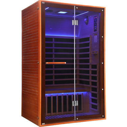 2-Person Home Infrared Sauna | Canadian Hemlock Wood | Carbon Heating Panels
