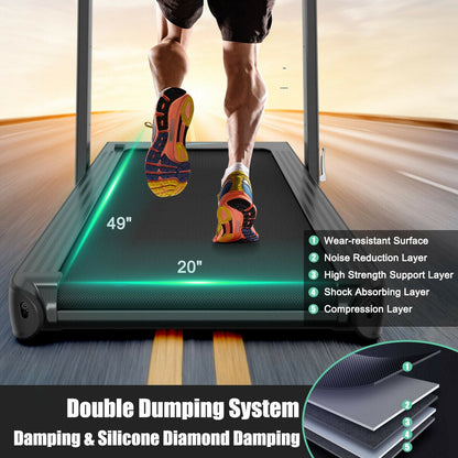 4.75HP 2-in-1 Folding Treadmill with Remote and App Control