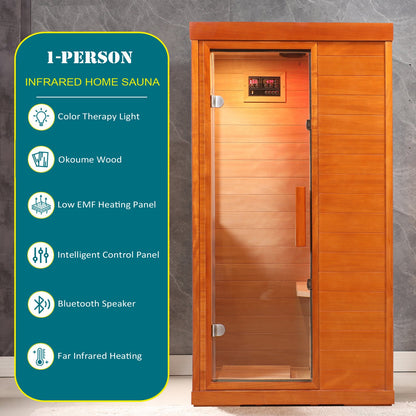 Infrared Indoor Dry Sauna Room with Bluetooth Audio & LCD Touch Control