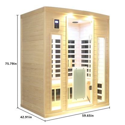 Hemlock Wood Far-Infrared Indoor Three Person Sauna Room