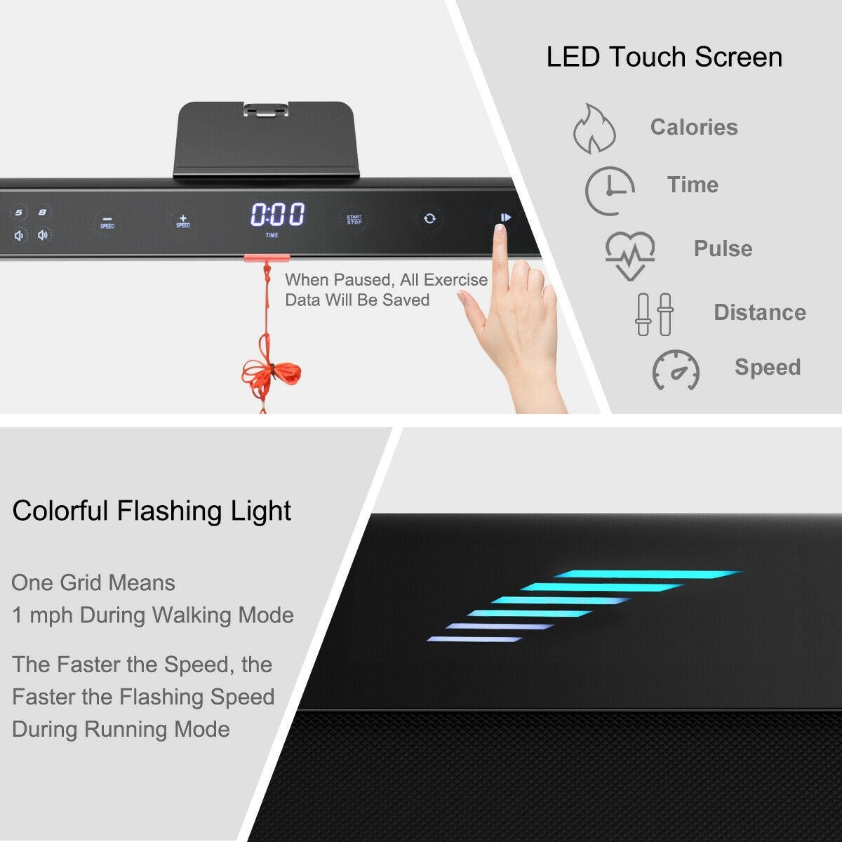 4.75HP 2-in-1 Folding Treadmill with Remote and App Control