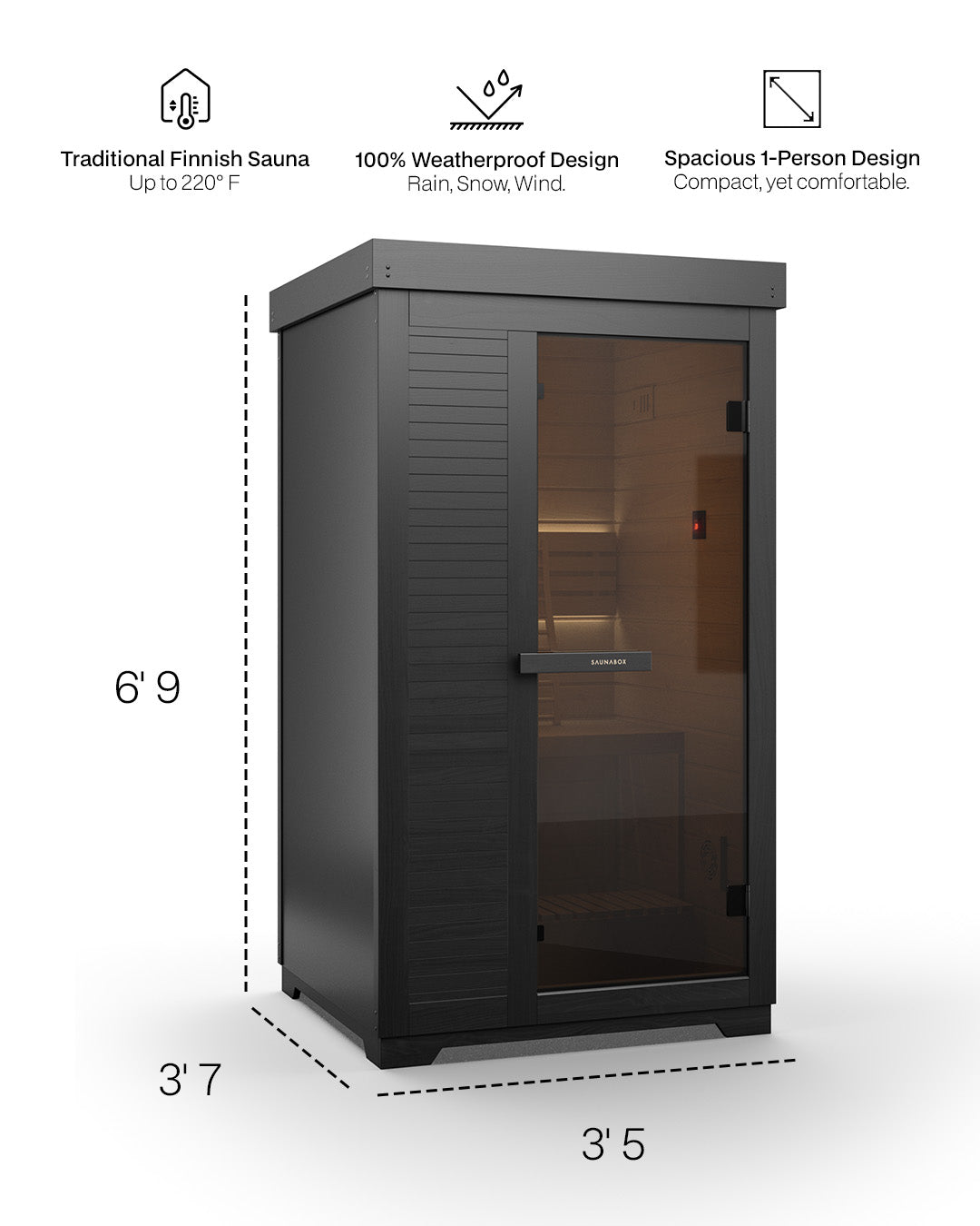 SaunaBox® Forge 1-Person: Traditional Finnish Sauna