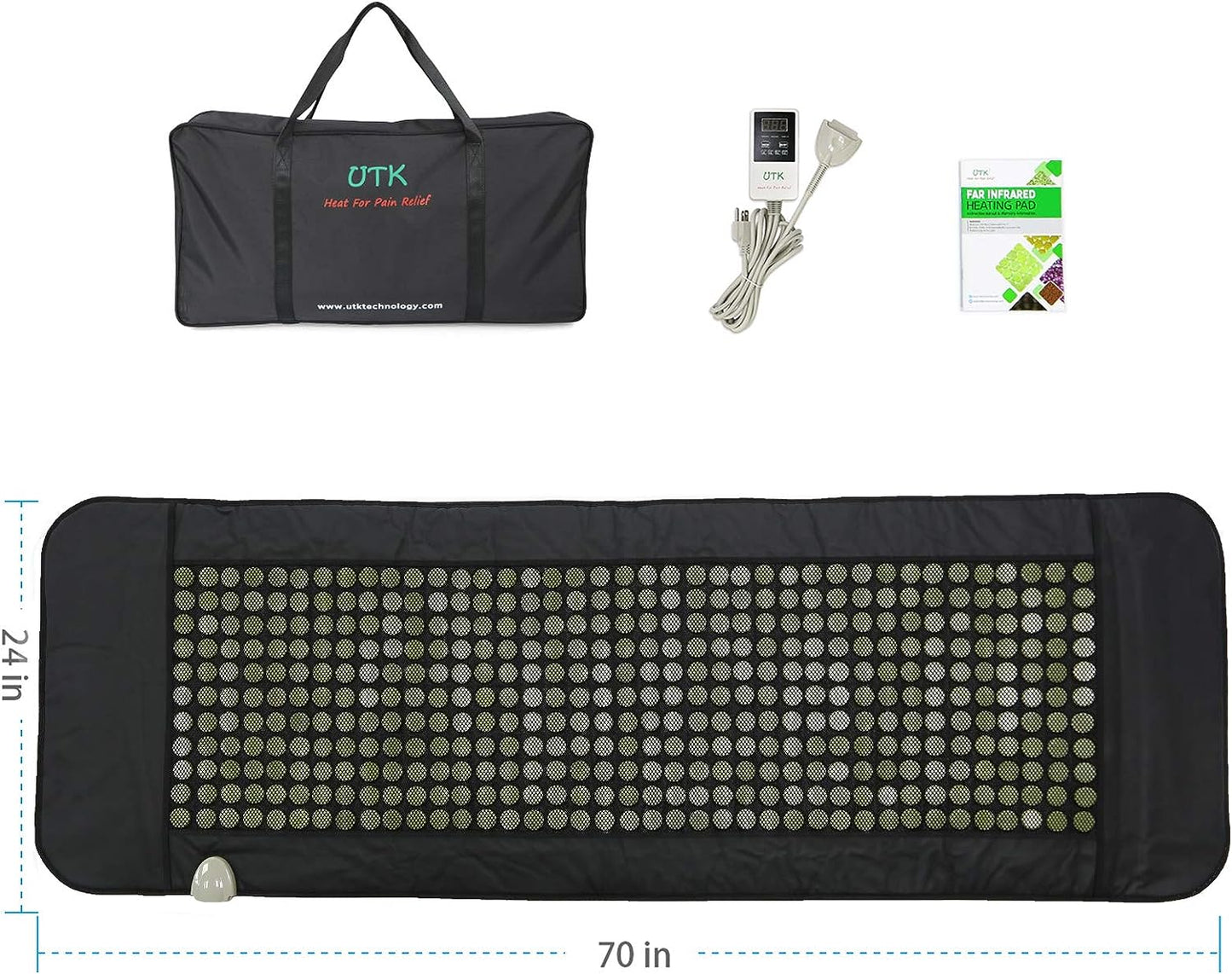 UTK Far Infrared Natural Jade Heating Pad – Large (24" x 70")