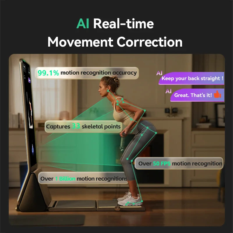 AEKE K1 Smart Mirror Home Gym – Commercial Grade | AI Camera | 750W Motor