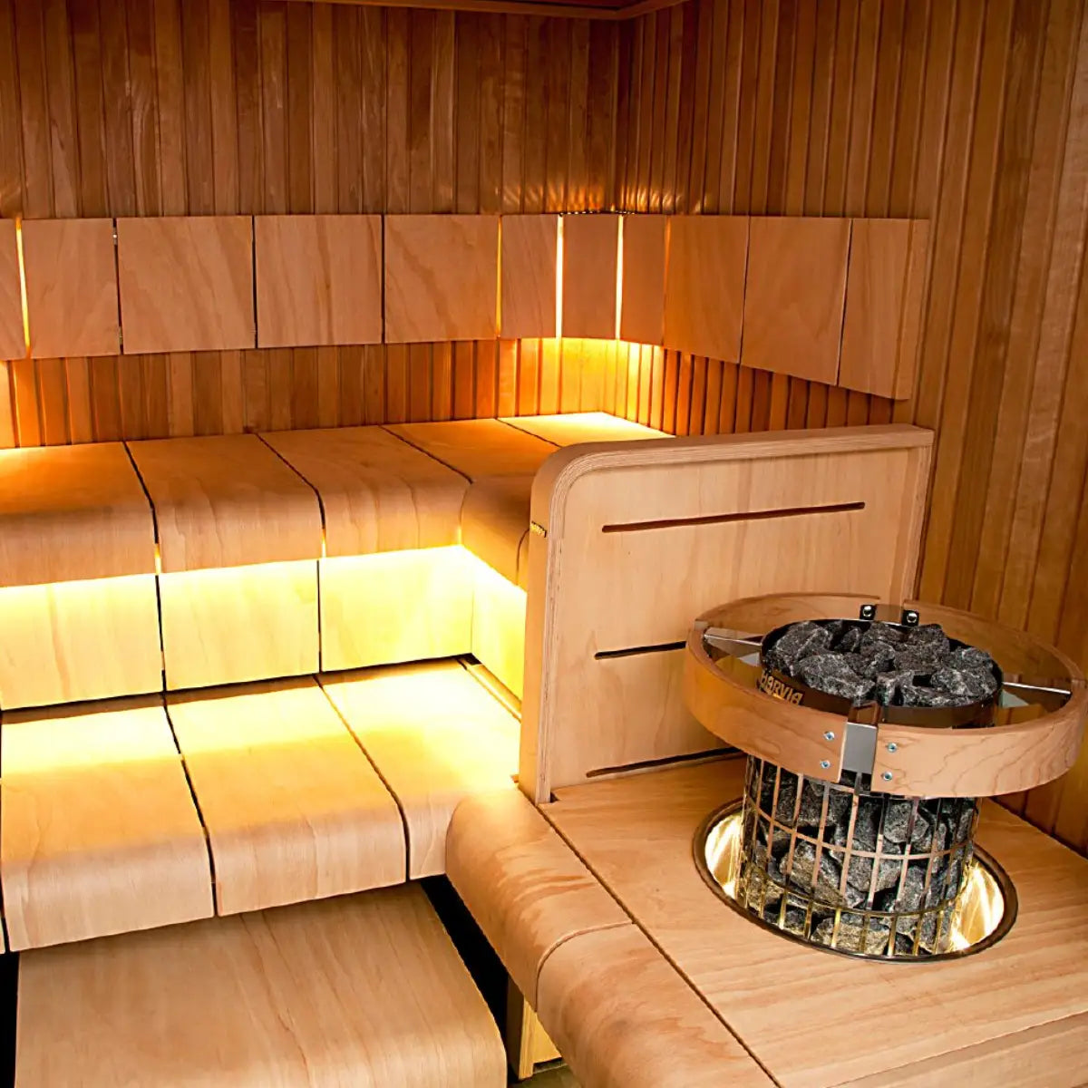 Harvia Cilindro PC90 9KW Floor-Standing Electric Sauna Heater with Built-In Controls