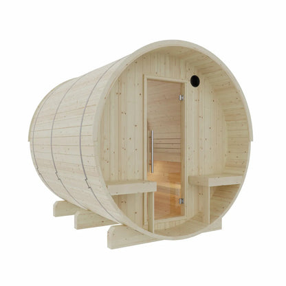 Helsinki Finnish Barrel Sauna with Terrace and WiFi Heater - Finnish Sauna Builders