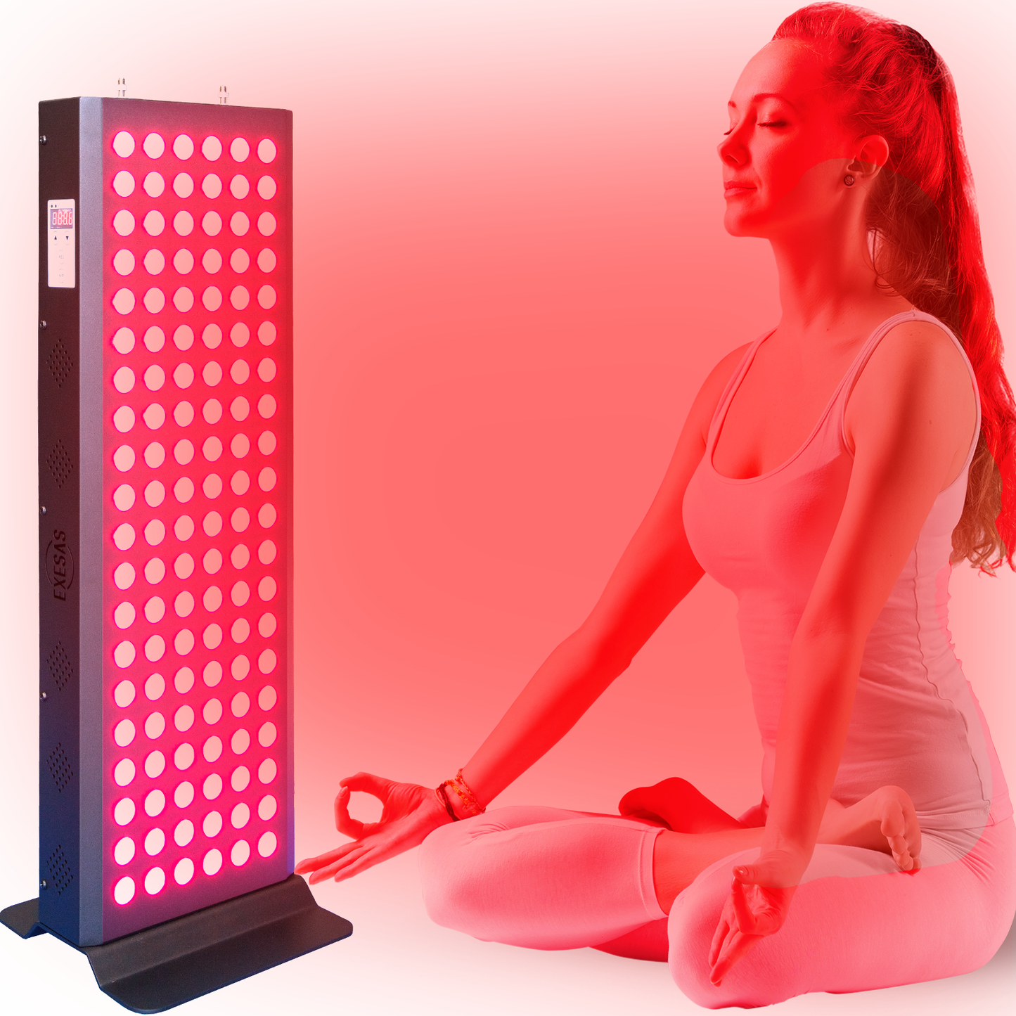 EXESAS 120 LED Red Light Therapy Panel – 600W Dual-Chip, 4 Wavelengths, 630nm 660nm 810nm 850nm, Linkable