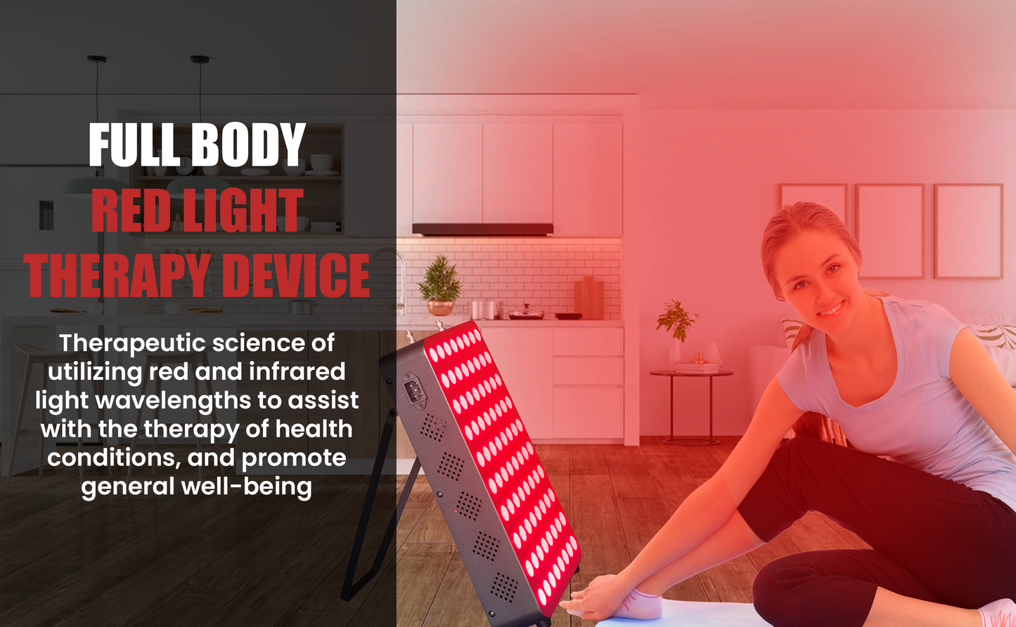 EXESAS 80 LED Red Light Therapy Panel – 400W Dual-Chip, 660nm & 850nm, High Irradiance, 2-Year Warranty