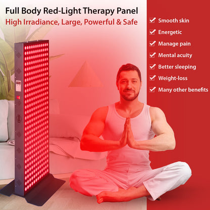 EXESAS 324 LED Red Light Therapy Panel – 1620W Dual-Chip, 4 Wavelengths, 41×15" Panel, Remote & Linkable