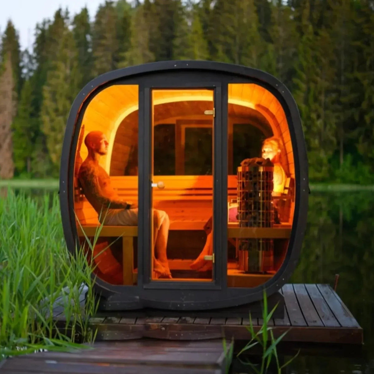 Orivon Wellness Auris Two Outdoor Red Cedar Sauna, 3–4 Person