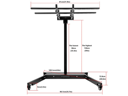 Horizontal/Vertical Powered Automatic Rolling Stand for EXESAS Red Light Therapy Panels, Auto Height Adjustment, (Panel Sold Separately)