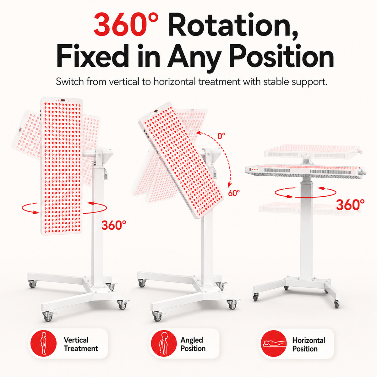 iReliev Red Light Panel Rolling Stand for 1500W, 2160W & 2400W