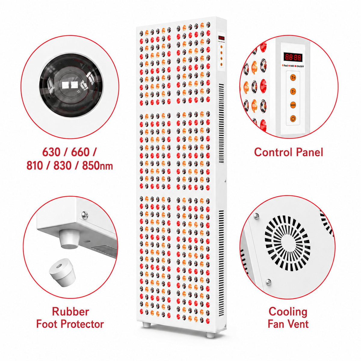 iReliev 2400W Full Body Red Light & Near Infrared Therapy Panel