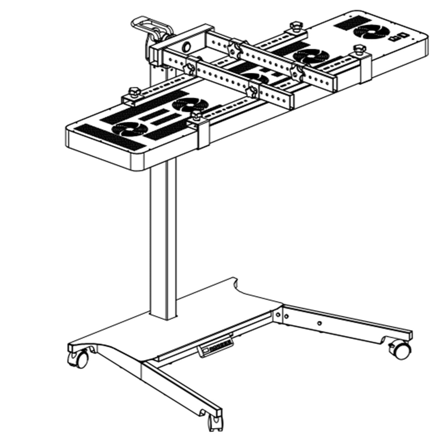 Horizontal/Vertical Powered Automatic Rolling Stand for EXESAS Red Light Therapy Panels, Auto Height Adjustment, (Panel Sold Separately)