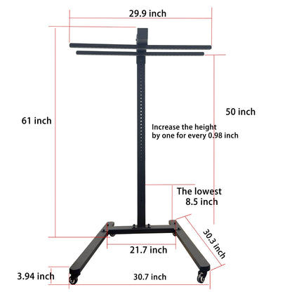 EXESAS Horizontal Rolling Stand for Red Light Therapy Panels – Adjustable 30–61", 120 lb Capacity