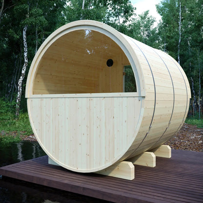 Tampere Finnish Barrel Sauna with WiFi Heater - Finnish Sauna Builders