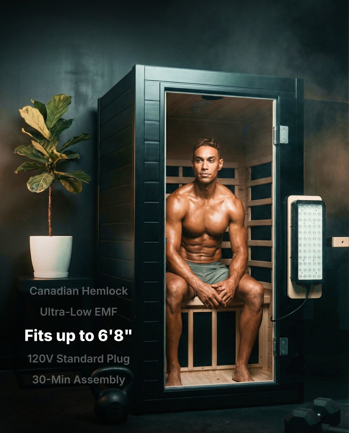 SaunaBox® Solara: 1-Person Full Spectrum Infrared Sauna