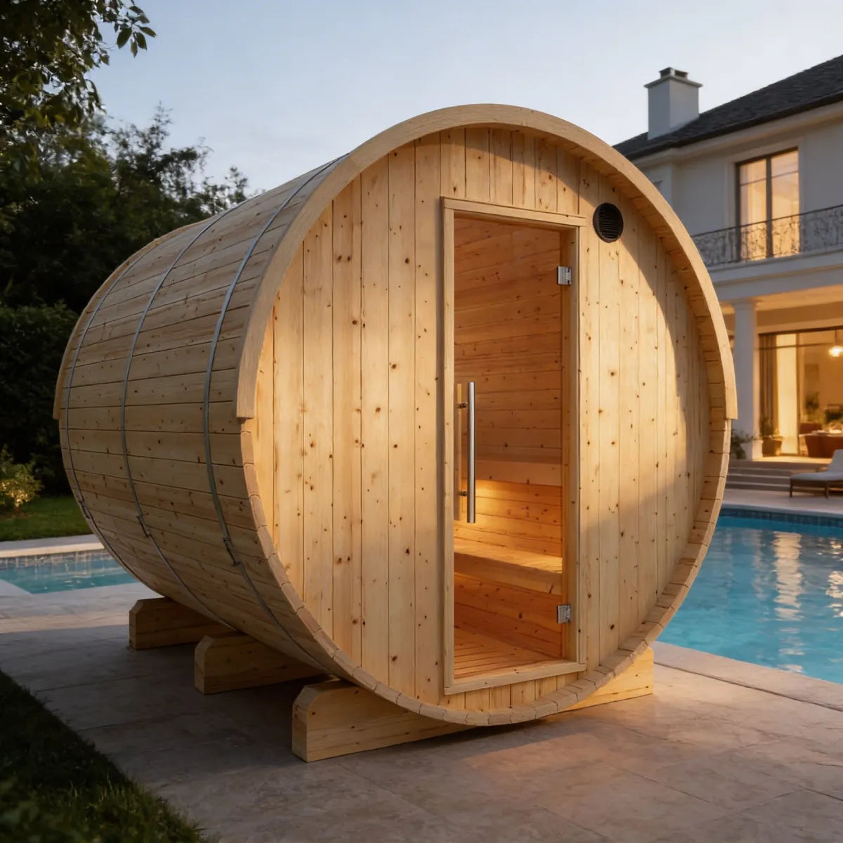 Vassa Finnish Barrel Sauna with WiFi Heater