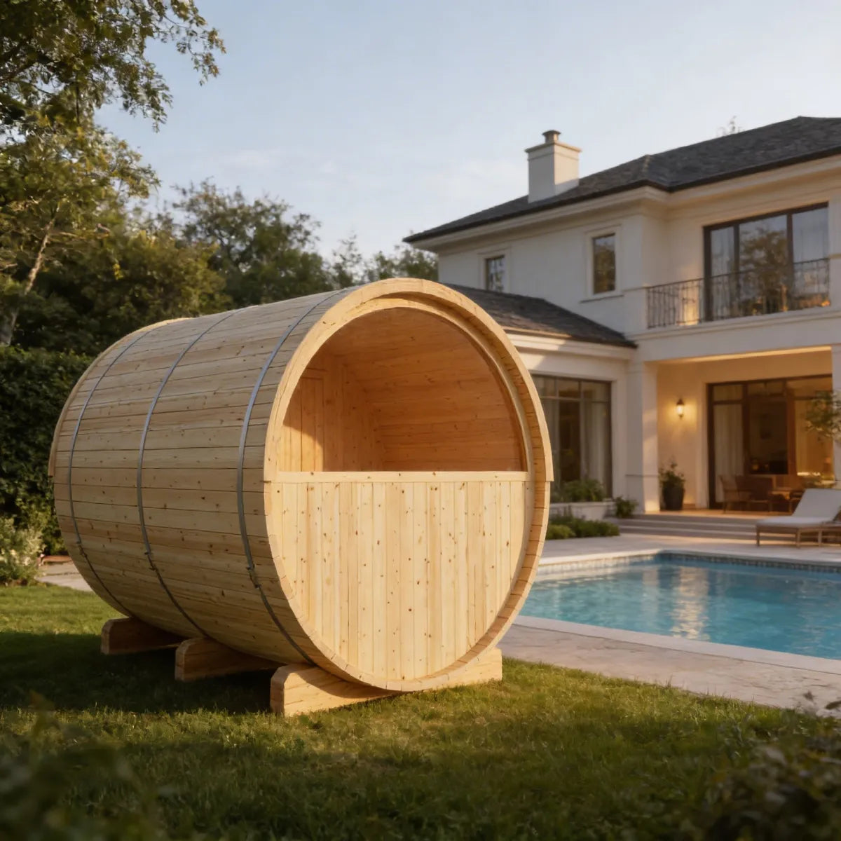 Vassa Finnish Barrel Sauna with WiFi Heater