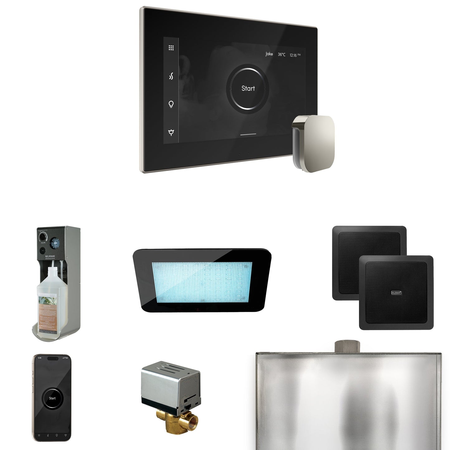 Mr. Steam XDream Steam Shower Control Package with iSteamX Control and Steamhead