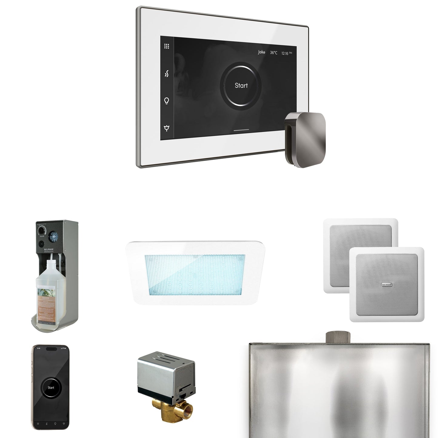 Mr. Steam XDream Steam Shower Control Package with iSteamX Control and Steamhead