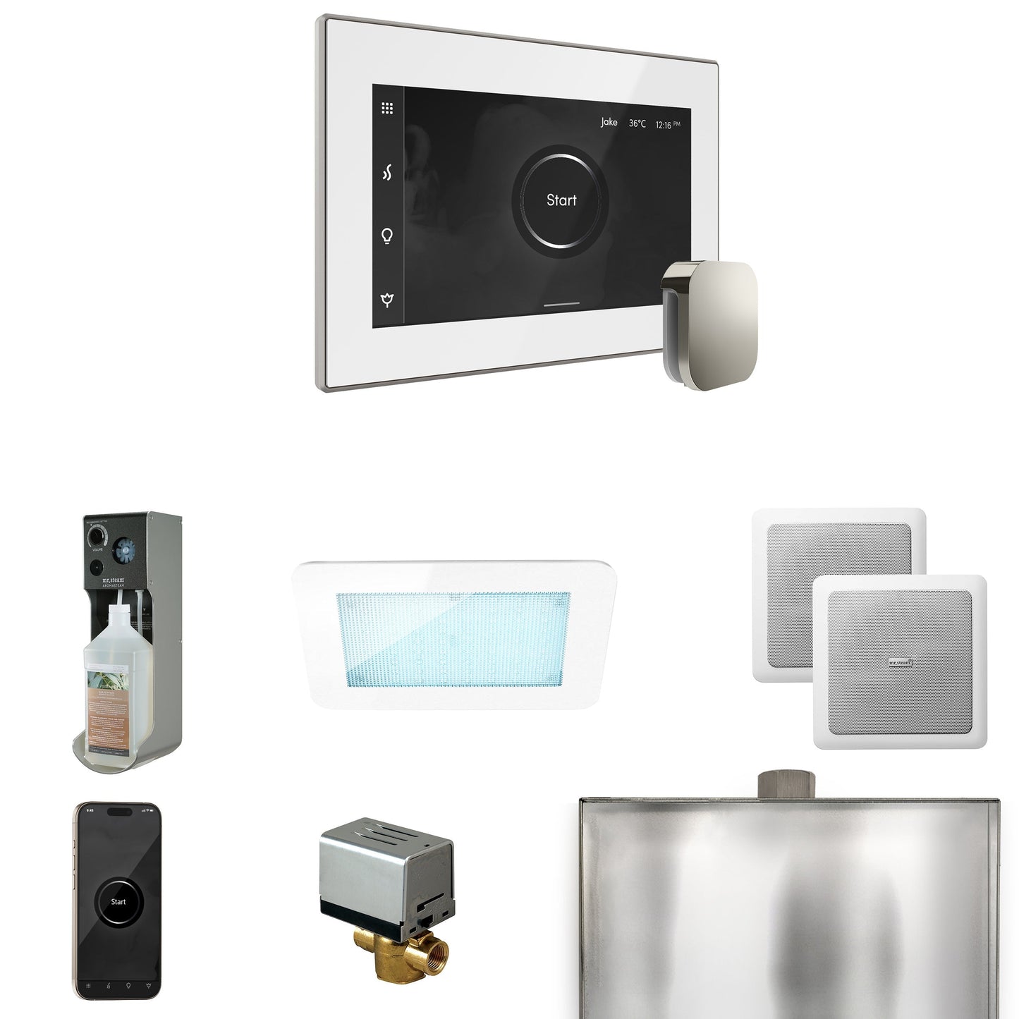 Mr. Steam XDream Steam Shower Control Package with iSteamX Control and Steamhead