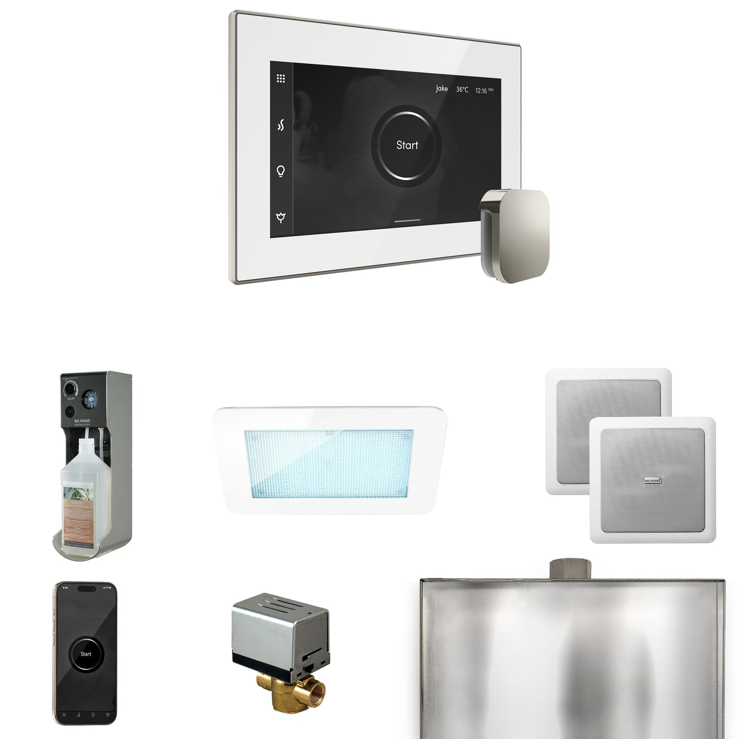 Mr. Steam XDream Steam Shower Control Package with iSteamX Control and Steamhead