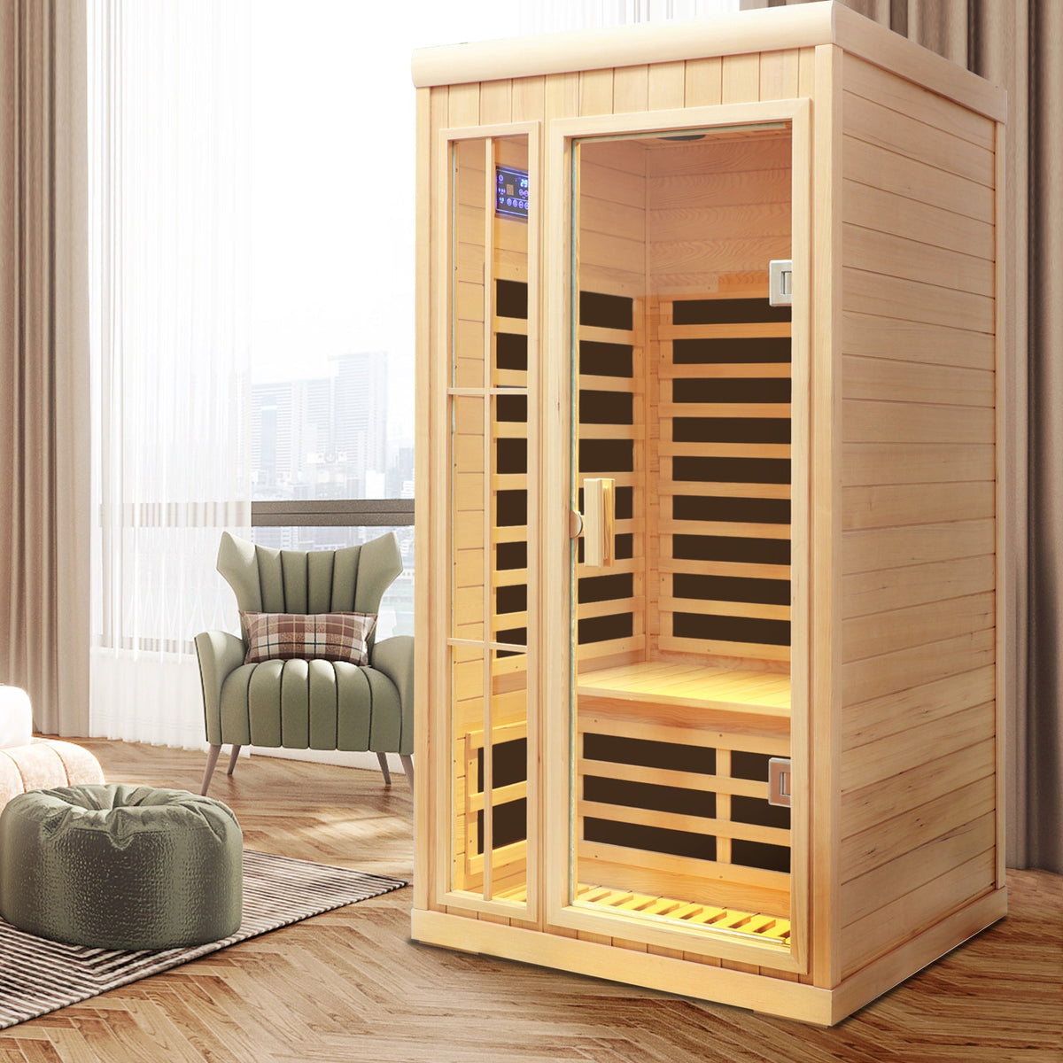Deluxe One-Person Far Infrared Hemlock Sauna