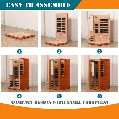 Home Dry Infrared Sauna with Bluetooth and LED Lighting