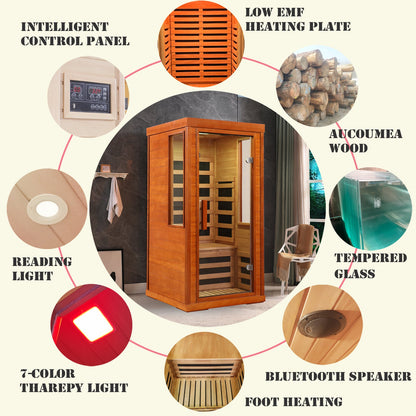 Home Dry Infrared Sauna with Bluetooth and LED Lighting