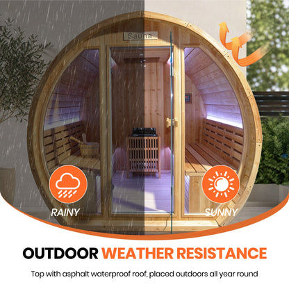 Finnish Carbonized Spruce Outdoor Sauna Room, 4–6 Person, 9000W