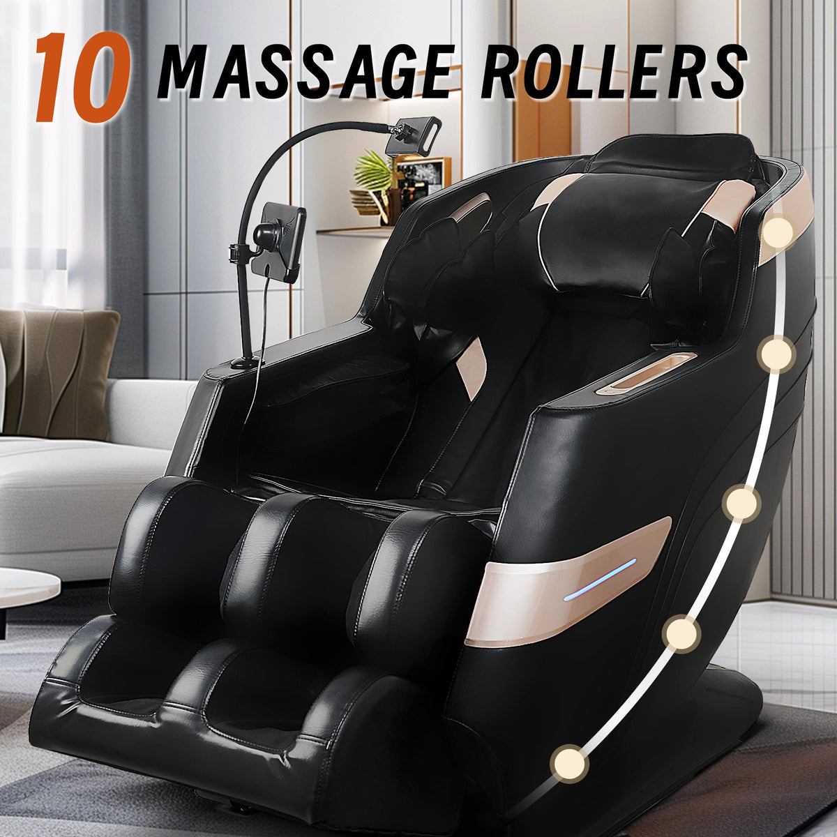 Full-Body Massage Chair with Bluetooth & Zero-Gravity Recliner