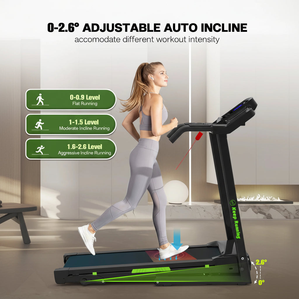 Folding Treadmill with Incline, 3.5HP Home Gym Fitness Workout Jogging Walking 330 LBS Capacity