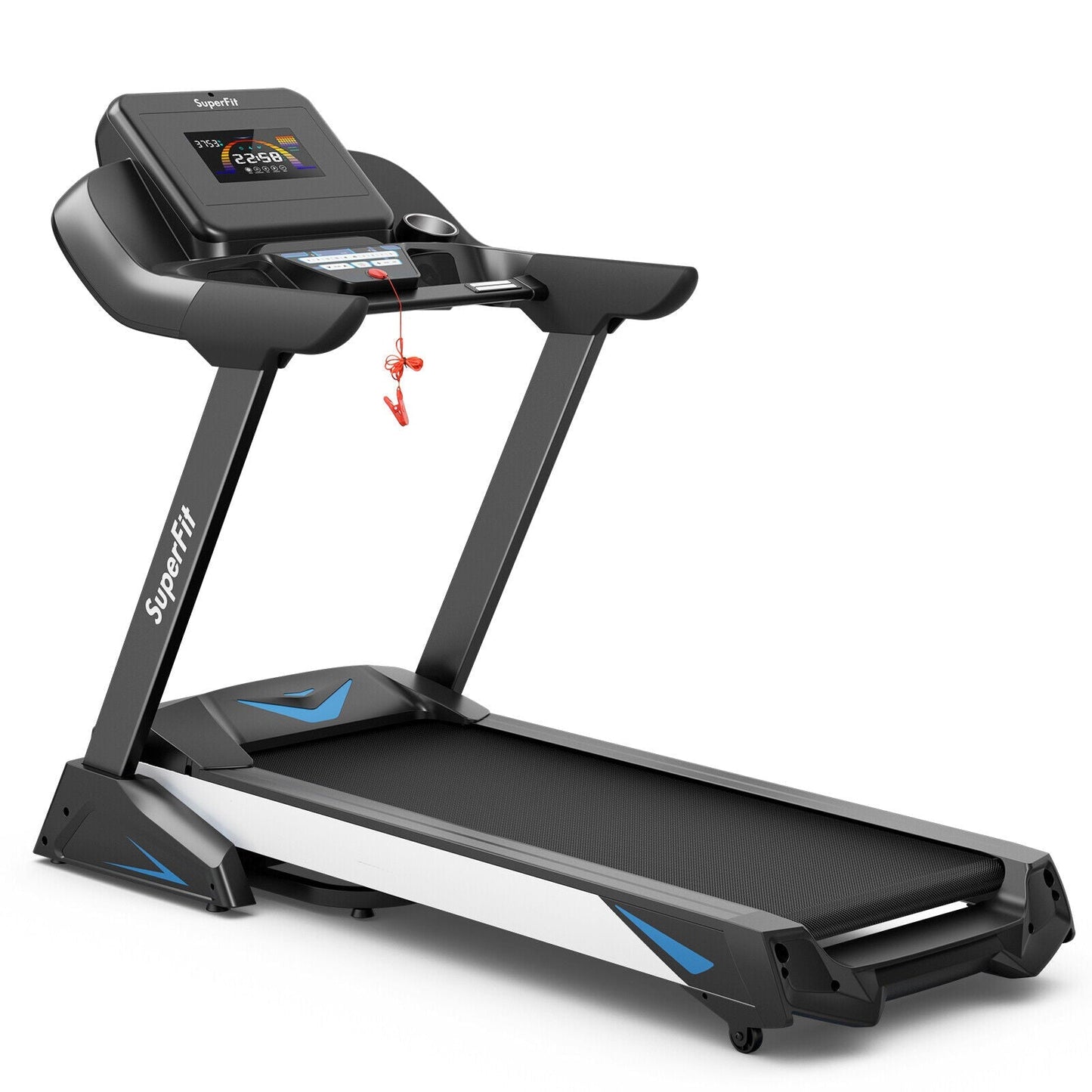 4.75HP Treadmill with Auto Incline, App Control, and Bluetooth Speaker — Black