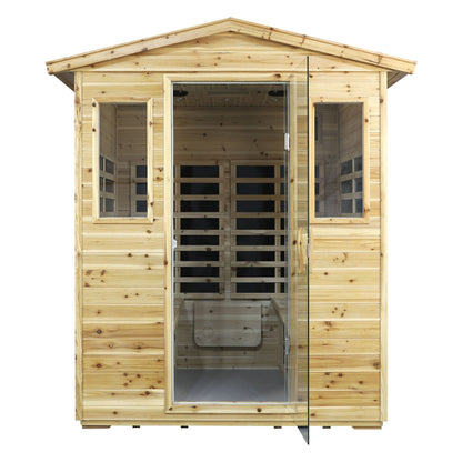 Four person Far-infrared Old fir outdoor sauna room