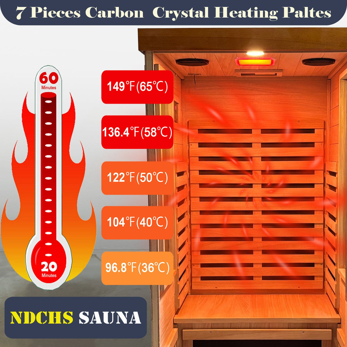 Home Dry Infrared Sauna with Bluetooth and LED Lighting