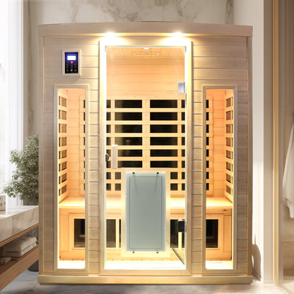 Hemlock Wood Far-Infrared Indoor Three Person Sauna Room
