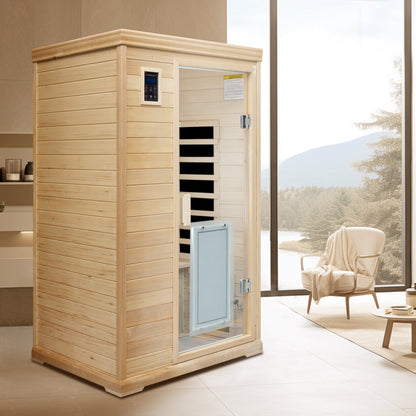 Two-Person Far-Infrared Hemlock Indoor Sauna Room