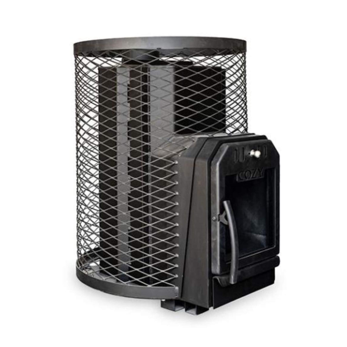 Cozy Heat O Thru-Wall Wood-Burning Sauna Stove with Sauna Stones