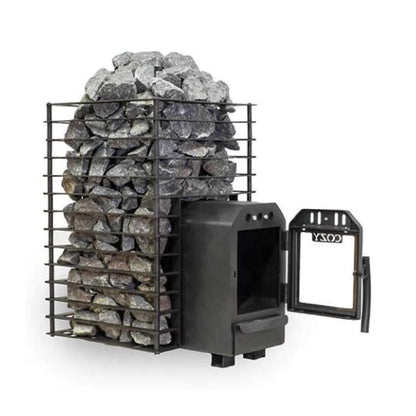 Cozy Heat Quattro Thru-Wall Wood-Fired Sauna Stove with Stones