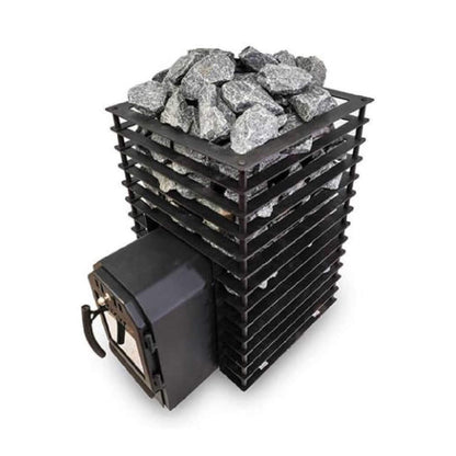 Cozy Heat Quattro Thru-Wall Wood-Fired Sauna Stove with Stones