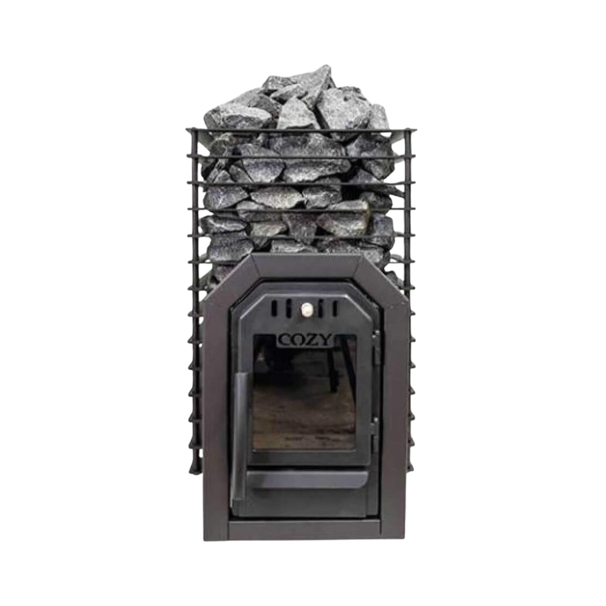 Cozy Heat Quattro Thru-Wall Wood-Fired Sauna Stove with Stones
